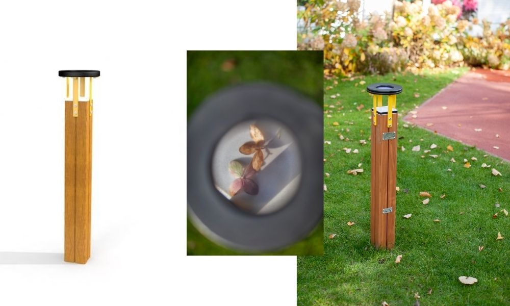 Outdoor playground with a magnifying glass Magnifying glass for outdoor playground