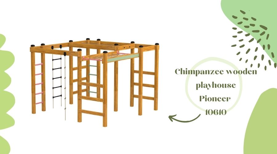 A wooden obstacle course is a great addition to a preschool playground.