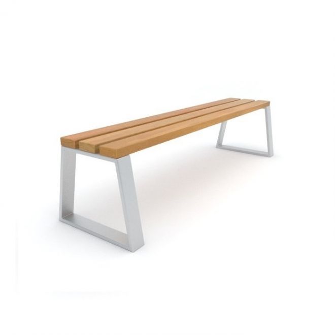 Banc moderne Tallin en bois et métal sans dossier