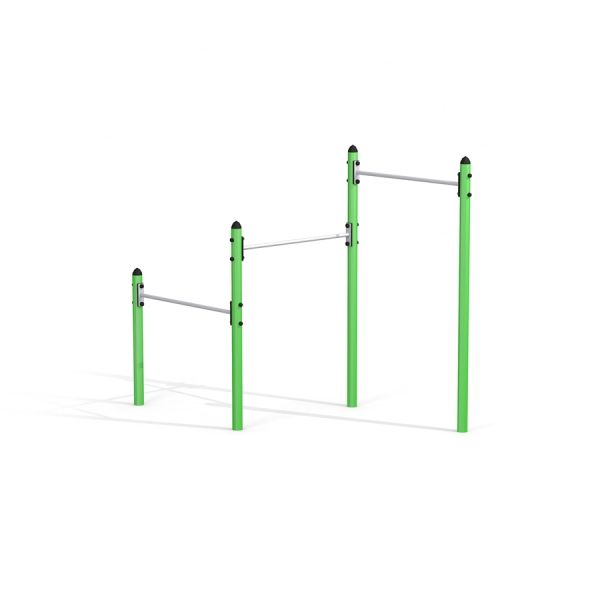 Barres de traction en métal pour le fitness en plein air en vert et argent