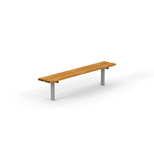 Banc, structure en acier avec assise en bois