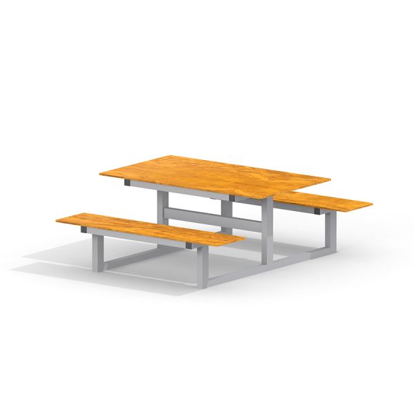 Table & Bench HPL for Kids avec surface en bois et cadre métallique