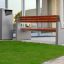 Chicago bin et banc extérieur moderne sur une pelouse