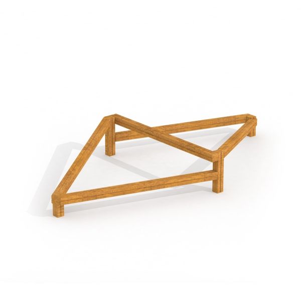 Poutre d’équilibre en bois pour aire de jeux Balancer en forme triangulaire.