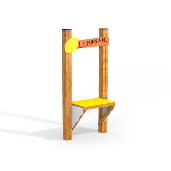 Lemonade Stand pour aire de jeux pour enfants avec un cadre en bois et des accents jaunes