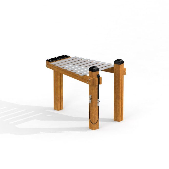 Xylophone instrument de musique d’aire de jeux extérieur avec cadre en bois et barres métalliques