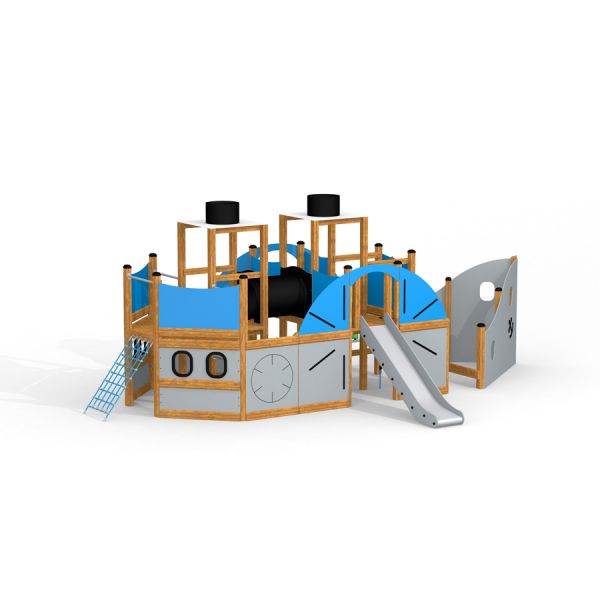 Équipement de aire de jeux Steamboat ship with slide.