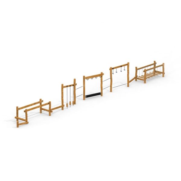 Trim Trail Nature II équipement de terrain de jeu extérieur en bois