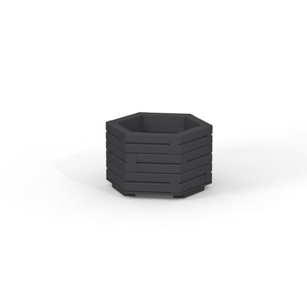 Jardinière en bois hexagonale noire Jardinière en bois III.