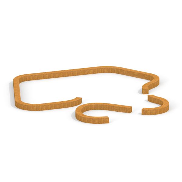 Composants Multiarena Wooden de formes variées sur fond blanc.