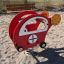 Jouet rouge Copter rocking sur une aire de jeux