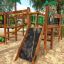 Jungle castle with slide sur une aire de jeux extérieure
