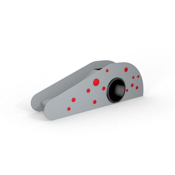 Toboggan pour enfants, Dottie I single slide, gris avec des points rouges.