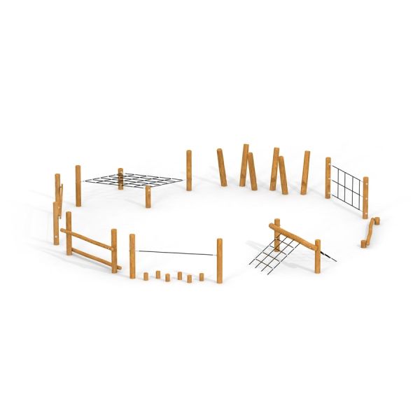 Parcours d'obstacles de fitness extérieur en bois Trim Trail Nature III.