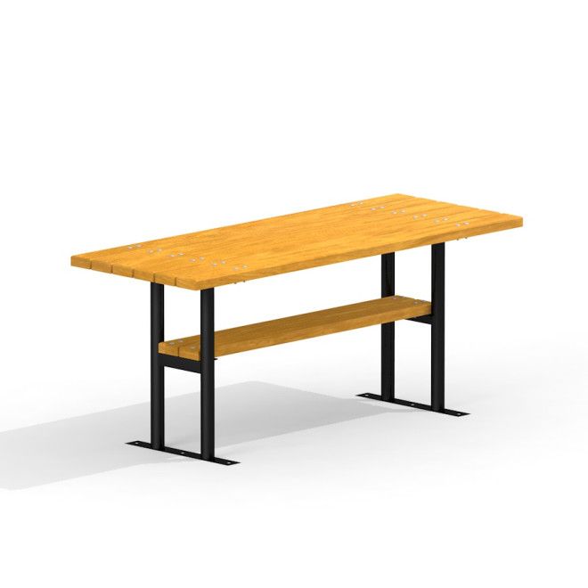 Bordeaux Table banc d'extérieur en bois avec pieds en métal pour l'assise de terrain de jeu