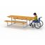 Table et banc accessibles pour les utilisateurs en fauteuil roulant