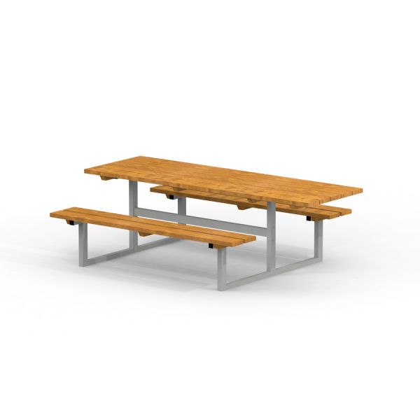 All Accessible Table & Bench en bois et métal.