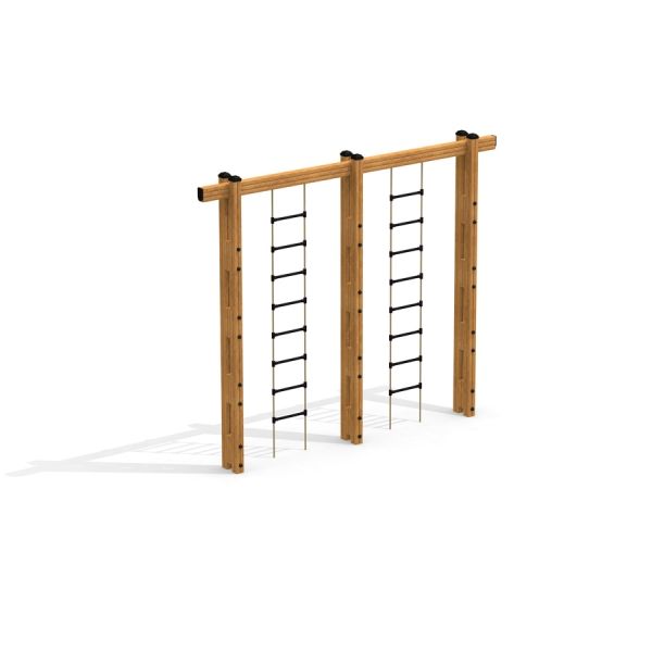 Ladders d'escalade en bois pour aires de jeux.