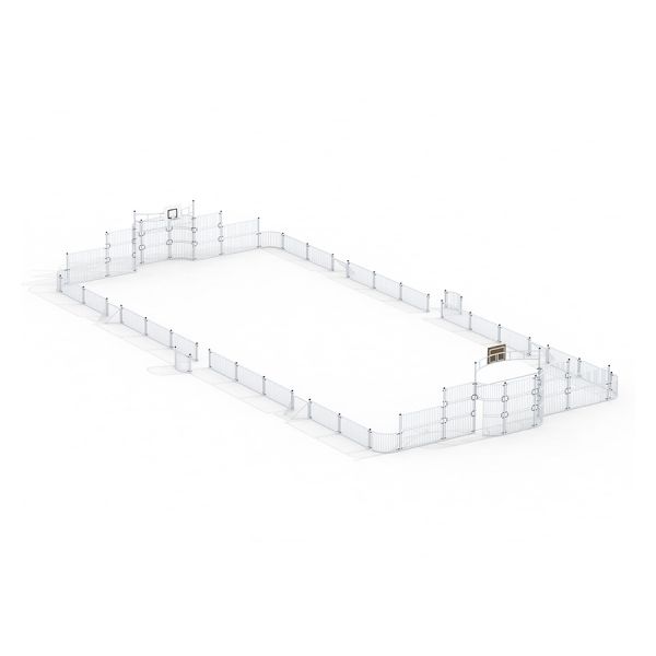 Sport Arena w/Mini Goals 14x31 m, terrain de sport rectangulaire avec clôture périphérique et mini-buts