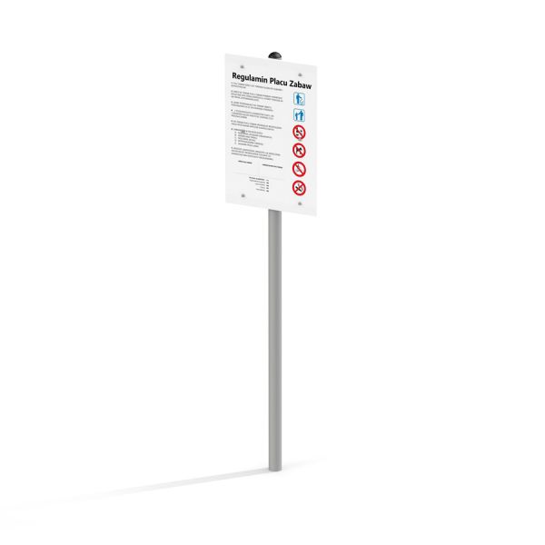 Metal Rules Sign Board pour la réglementation des aires de jeux sur un poteau métallique