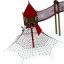 Solano climbing net équipement de terrain de jeu avec tours et filets d’escalade rouges