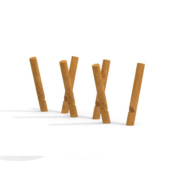 Mojave (6 pcs set) poteaux de marche en bois naturel pour aire de jeux