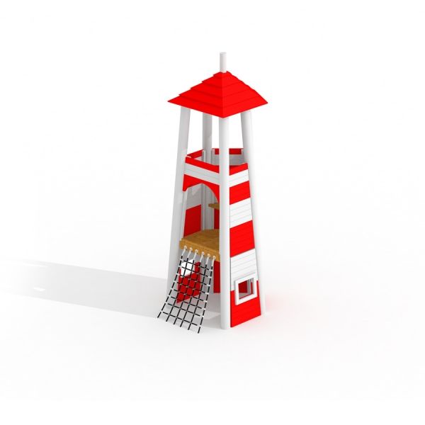 Maisonnette de jeu simple Lighthouse avec filet d'escalade