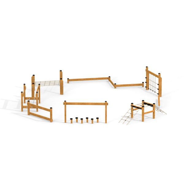Parcours d’obstacles en bois Trim trail pour enfants.