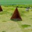 Ensemble de jeux Tipi Nature wooden house sur un champ herbeux