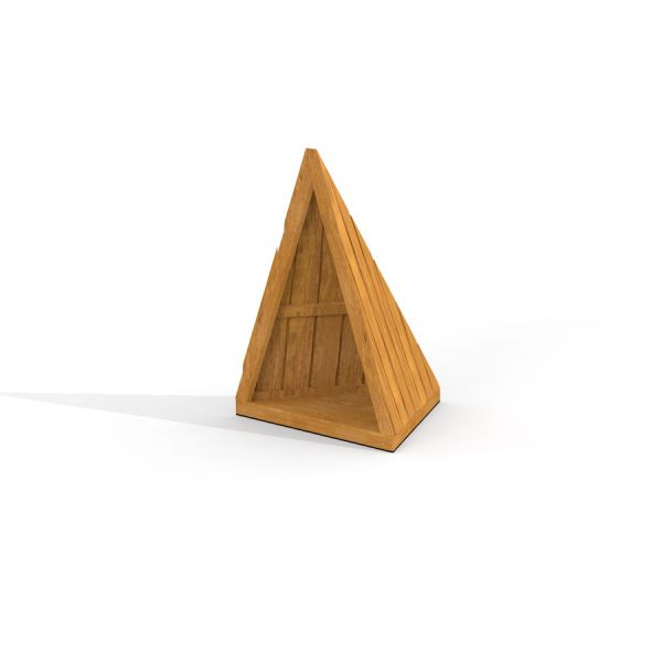 Cabane de jeu triangulaire en bois Tipi Nature.