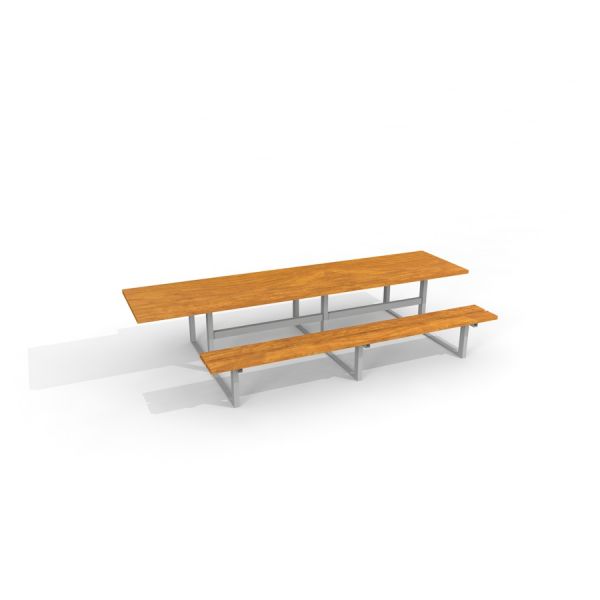 All Accessible Table & Bench 290 cm - longue table de pique-nique en bois avec ensemble de banc assorti