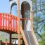 Alcazar w/slide castle with slide sur une aire de jeux