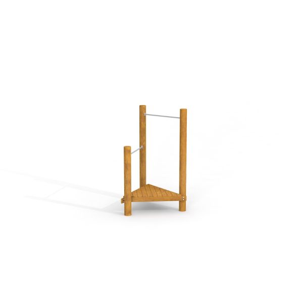 Gymnastic Bar w/ Wooden Deck pour les aires de jeux pour enfants.