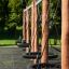 Double Swing Robinia (BNS 120) balançoires à pneus pour aire de jeux avec cadres en bois dans un parc extérieur