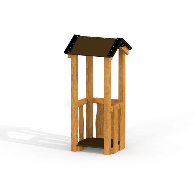 Bravo Modern Nature wooden house pour enfants avec un toit noir.