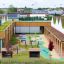 Picnic Shelter w/ Blackboard structure de jeu extérieure pour enfants avec bancs en bois et toit