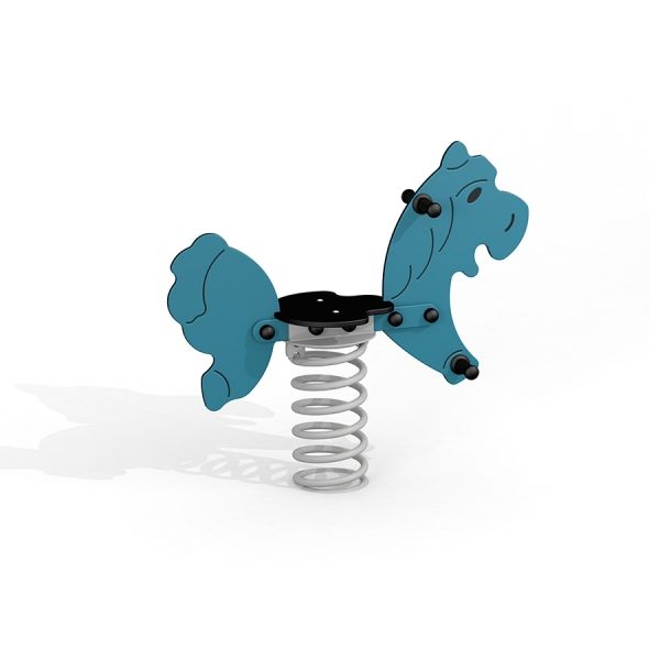 Ressort à bascule Pony bleu pour enfants.