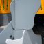 Elephant playhouse with slide, design gris et jaune