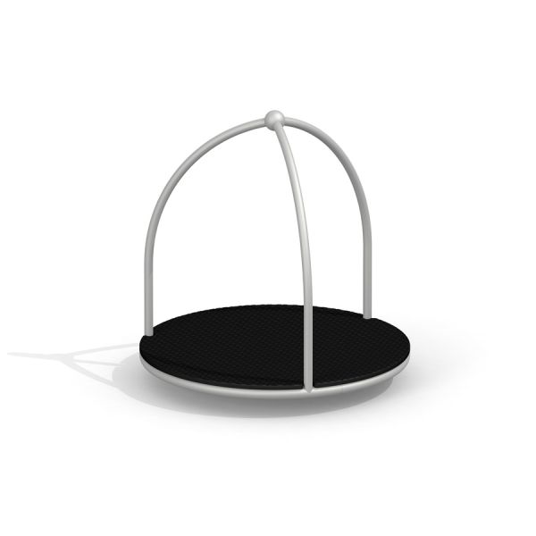 Plateforme ronde de terrain de jeu Bee avec des barres métalliques.
