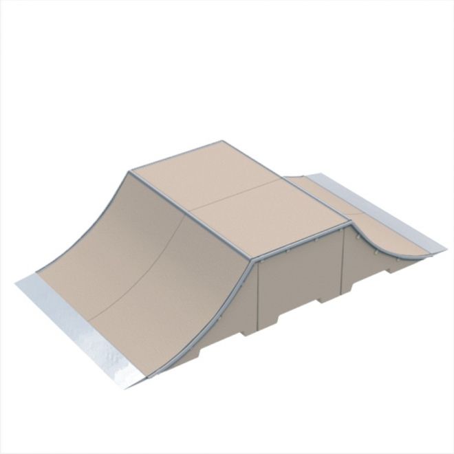 Rampe de skatepark Combination 16 pour des figures en skateboard et en BMX.