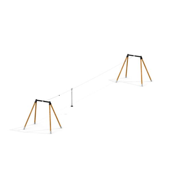 Équipement de jeu Medium Cableway avec support en bois.