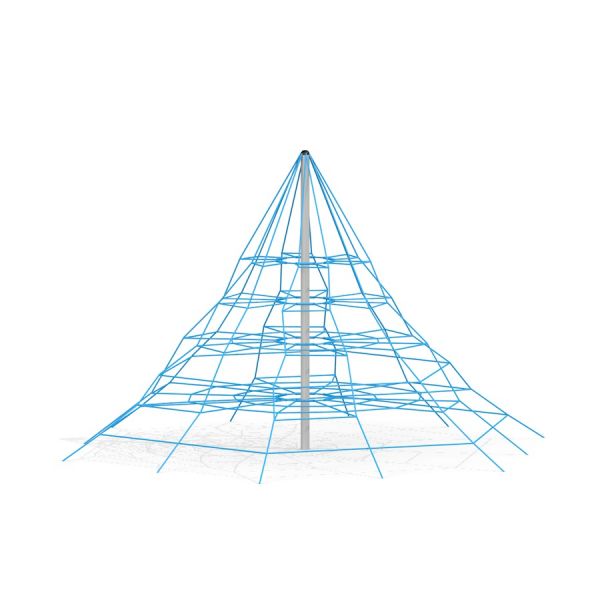 Powerclimber climbing net en forme de pyramide.