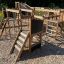 Space Station Nature castle with slide en bois pour enfants.