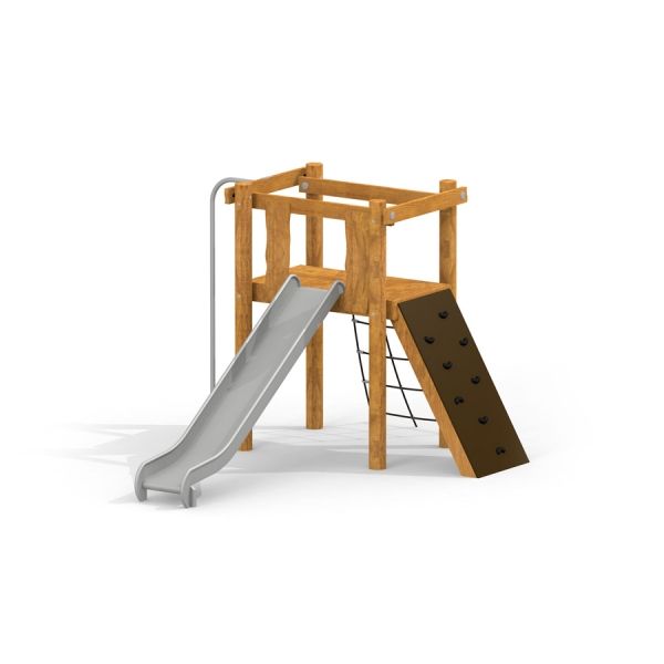Structure de terrain de jeu avec toboggan et mur d’escalade - Yosemite.