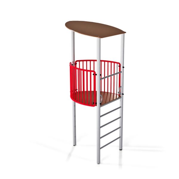 Referee Seat avec garde-corps rouge et échelle métallique