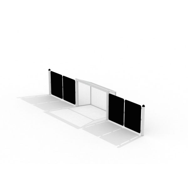 But de football modulaire Goal avec panneaux de rebond noirs.