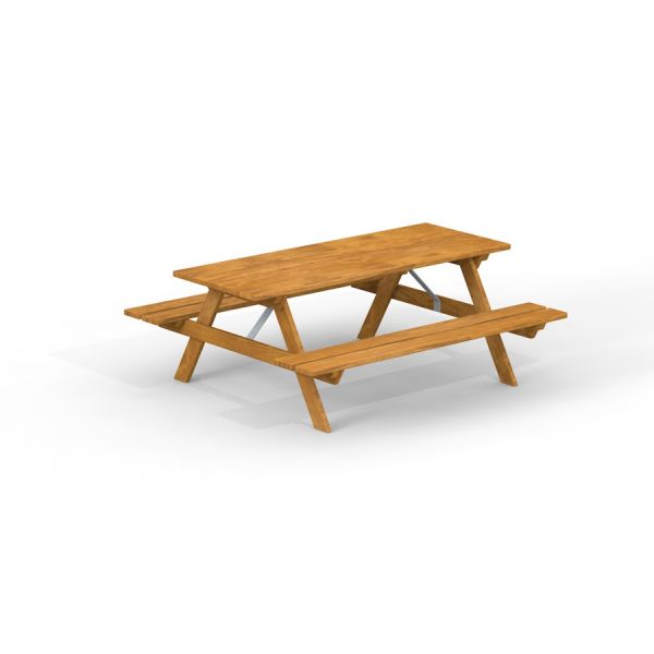 Larchwood Table & Bench - ensemble de pique-nique en bois pour l’extérieur