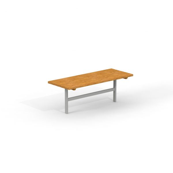 Table, Steel Construction avec plateau en bois.