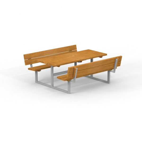Ensemble en bois Table & Bench avec structure métallique.