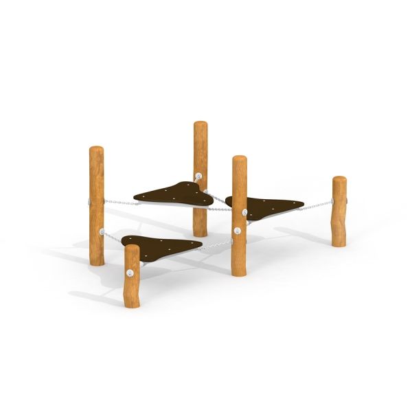 Équipement de terrain de jeu en bois Kentucky avec plateformes d’équilibre.
